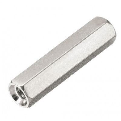 An M3x25mm Female to Female Nickel Plated Brass Hex Standoff Spacer - 5 Pieces pack