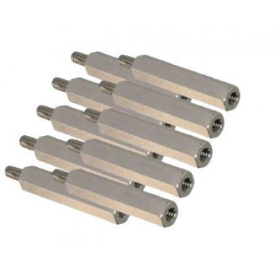 An M3x25mm Male to Female Nickel Plated Brass Hex Standoff Spacer - 5 Pieces pack