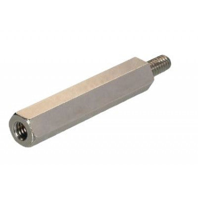 An M3x25mm Male to Female Nickel Plated Brass Hex Standoff Spacer - 5 Pieces pack