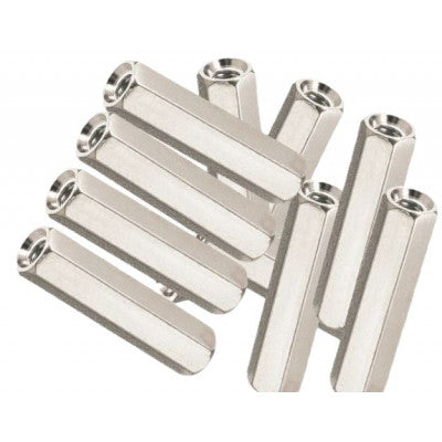 An M3x30mm Female to Female Nickel Plated Brass Hex Standoff Spacer - 5 Pieces pack