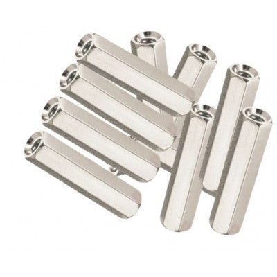 An M3x35mm Female to Female Nickel Plated Brass Hex Standoff Spacer - 5 Pieces pack