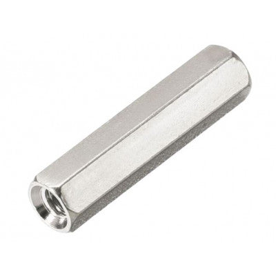 An M3x35mm Female to Female Nickel Plated Brass Hex Standoff Spacer - 5 Pieces pack