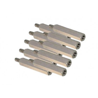 An M3x35mm Male to Female Nickel Plated Brass Hex Standoff Spacer - 5 Pieces pack