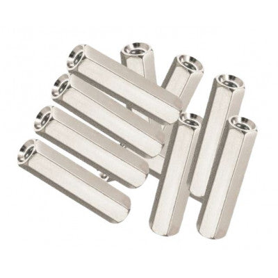 An M3x40mm Female to Female Nickel Plated Brass Hex Standoff Spacer - 5 Pieces pack