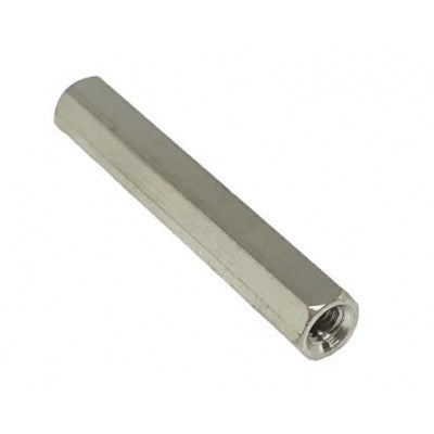 An M3x50mm Female to Female Nickel Plated Brass Hex Standoff Spacer - 5 Pieces pack