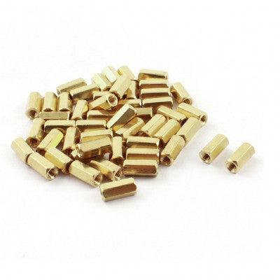 An M4 X 10 mm Female-Female Brass Hex Threaded Pillar Standoff Spacer - 2 Pieces pack
