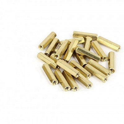An M4 X 20mm Female to Female Brass Hex Threaded Pillar Standoff Spacer - 2 Pieces pack