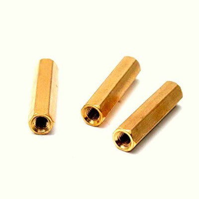 An M4 X 20mm Female to Female Brass Hex Threaded Pillar Standoff Spacer - 2 Pieces pack