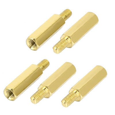 An M4 X 20mm Male to Female Brass Hex Threaded Pillar Standoff Spacer - 2 Pieces Pack