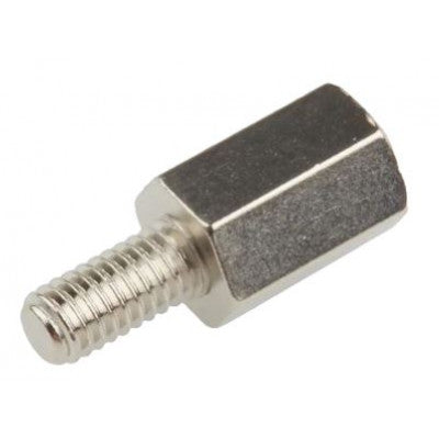 An M4x10mm Male to Female Nickel Plated Brass Hex Standoff Spacer - 5 Pieces pack