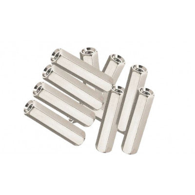 An M4x15mm Female to Female Nickel Plated Brass Hex Standoff Spacer - 5 Pieces pack