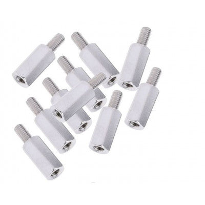An M4x15mm Male to Female Nickel Plated Brass Hex Standoff Spacer - 5 Pieces pack