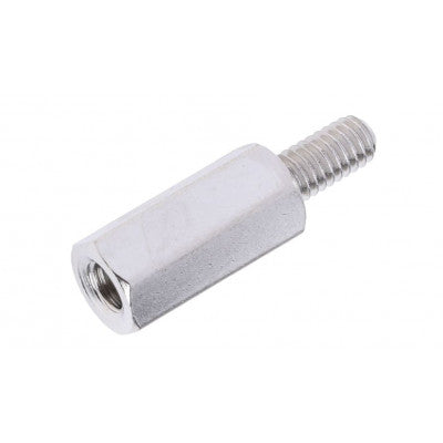 An M4x15mm Male to Female Nickel Plated Brass Hex Standoff Spacer - 5 Pieces pack