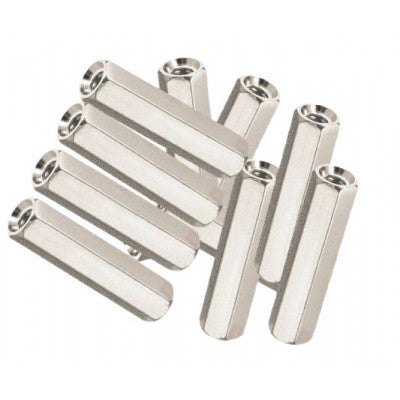 An M4x20mm Female to Female Nickel Plated Brass Hex Standoff Spacer - 5 Pieces pack
