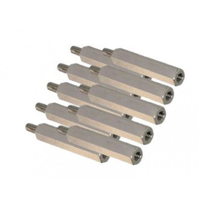An M4x20mm Male to Female Nickel Plated Brass Hex Standoff Spacer - 5 Pieces pack