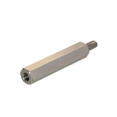 An M4x25mm Male to Female Nickel Plated Brass Hex Standoff Spacer - 5 Pieces pack