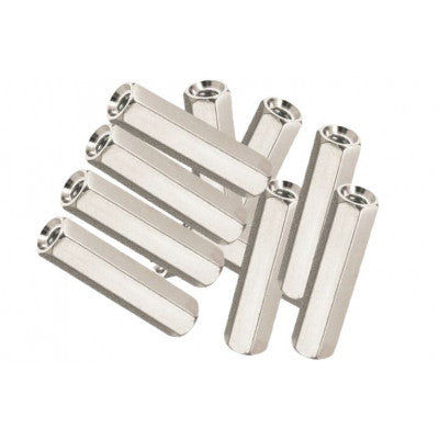 An M4x30mm Female to Female Nickel Plated Brass Hex Standoff Spacer - 5 Pieces pack