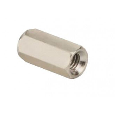 An M4x5mm Female to Female Nickel Plated Brass Hex Standoff Spacer - 5 Pieces pack