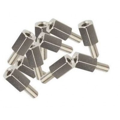 An M4x6mm Male to Female Nickel Plated Brass Hex Standoff Spacer - 5 Pieces pack