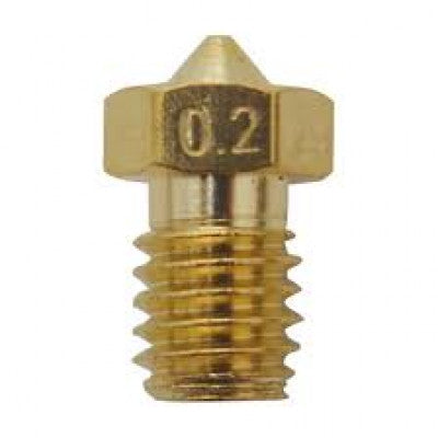 An M6 Thread Brass Nozzle V5 V6 UM Compatible - 1.75mm x 0.2mm (for 3D printer)