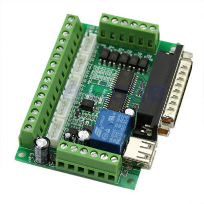 An MACH3 Interface Board CNC 5 Axis with Optocoupler for Stepper Motor Driver and USB cable