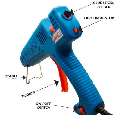 An MARIO 500 Watt ME-5000 Ultra High Performance Hot Melt Glue Gun with Nozzle Protection for Heavy Usage
