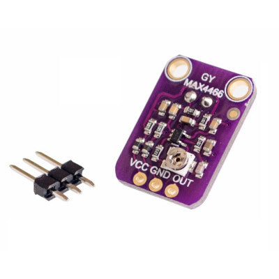 An MAX4466 Electret Microphone Amplifier with Adjustable Gain Module