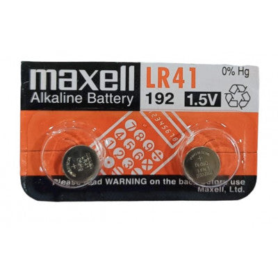 An Maxell LR41 (Original) 1.5V Alkaline Button cell Battery - 2 Pieces Pack