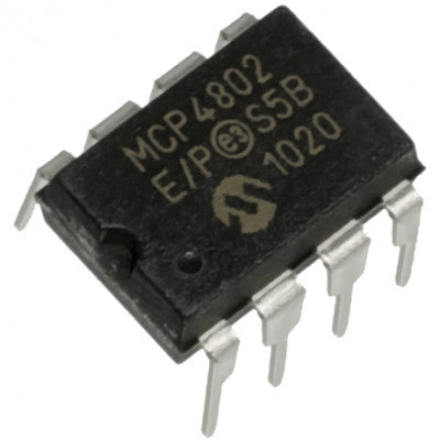 An MCP4802 8 Bit Dual Voltage Digital to Analog Converter (DAC) with SPI Interface IC DIP-8 Package