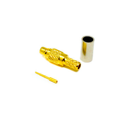 An MCX RF Connector Male Straight Gold Plated Crimp type for Cable