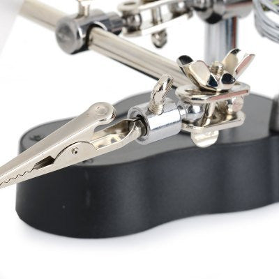 An MG16126-A Helping Hand for PCB with Multifunctional Magnifier (Magnifying Glass) and Soldering Iron Stand with LED Light