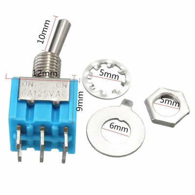 An Mini MTS-203 6-Pin DPDT 6A 125VAC Toggle Switch - Pack of 5