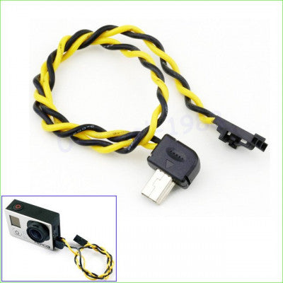 An Mini USB (90 Degree Connector) to FPV AV Output Cable for GoPro Hero 3