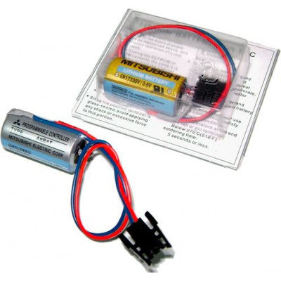 An MITSUBISHI ER17330V 3.6V 1700mAH PLC Non-Rechargeable Lithium Battery with Plug