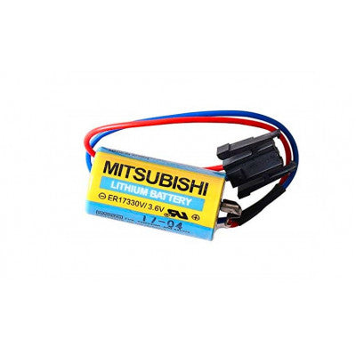 An MITSUBISHI ER17330V 3.6V 1700mAH PLC Non-Rechargeable Lithium Battery with Plug