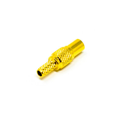 An MMCX Coaxial Connector Male Straight Gold Plated Crimp Type