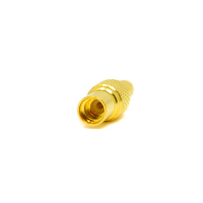 An MMCX Coaxial Connector Male Straight Gold Plated Crimp Type