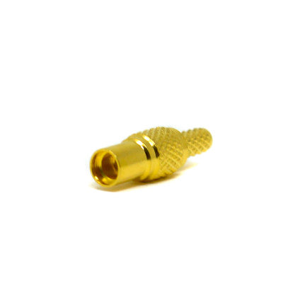 An MMCX Coaxial Connector Male Straight Gold Plated Crimp Type