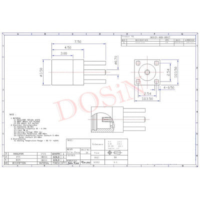An MMCX PCB Connector Female Straight Through Hole for Mount