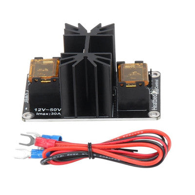 An MOS25 12 to 50V 25A 3D printer Heat Bed Power Expansion Module with Cables