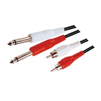 An MX 2 P-38 Mono Male Plug To MX 2 RCA Male Plug Cord OFC Cable 1.5 Meter (MX-1118A)