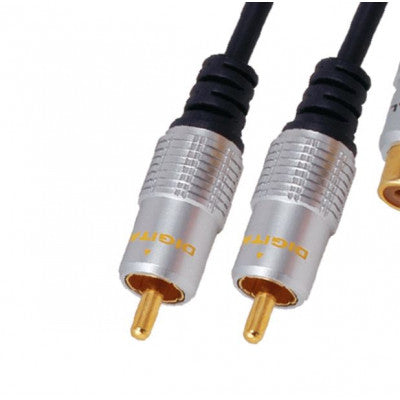 An MX 2 RCA Male Plug To MX 2 RCA Female Socket Cord Gold Plated (MX-2388)