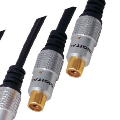 An MX 2 RCA Male Plug To MX 2 RCA Female Socket Cord Gold Plated (MX-2388)