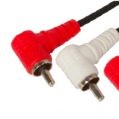 An MX 2 RCA Male Plug To MX 2 RCA Male Right Angle Cord 1.5 Meter (MX-597)