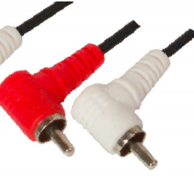 An MX 2 RCA Male Plug To MX 2 RCA Male Right Angle Cord 1.5 Meter (MX-597)