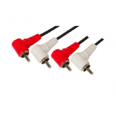 An MX 2 RCA Male Plug To MX 2 RCA Male Right Angle Cord 1.5 Meter (MX-597)
