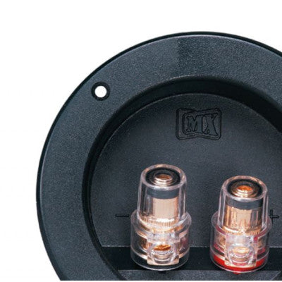 An MX 2 Way Binding Post Speaker Terminal Round Screw Type and Touch Proof Gold Plated 105mm x 72mm (MX-2218)
