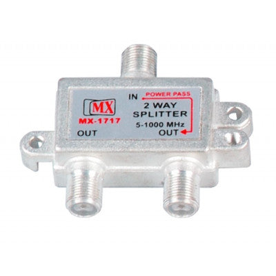 An MX 2 Way Splitter Mini 1 GHz All Power Pass (MX-1717A)