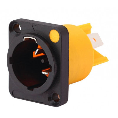 An MX 3 Pin Male Powercon True Connector Lockable Panel Mount 16A Single Phase (MX-3870)