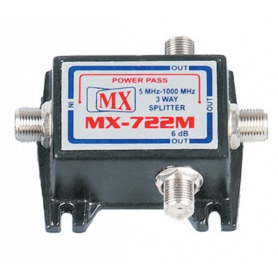 An MX 3 Way Splitter with Power Pass Gold Plated Contact (MX-722M)